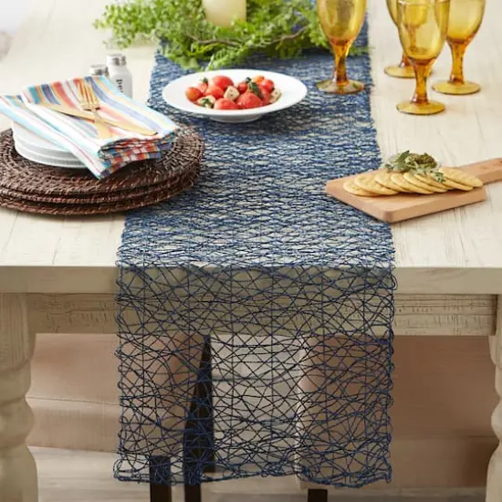 DII&reg; 72" Woven Paper Table Runner French Blue {4}