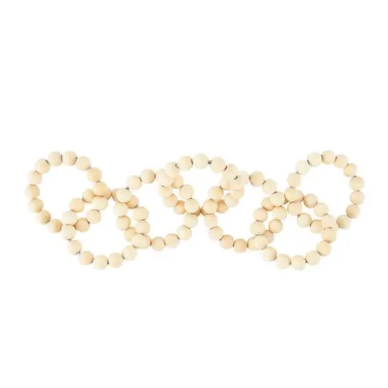 20" Light Brown Wood Chain Beaded 9 Link Sculpture {7}