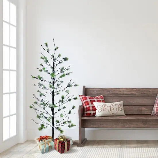 5ft. Pre-Lit Twig Tree, White LED Twinkle Lights {4}