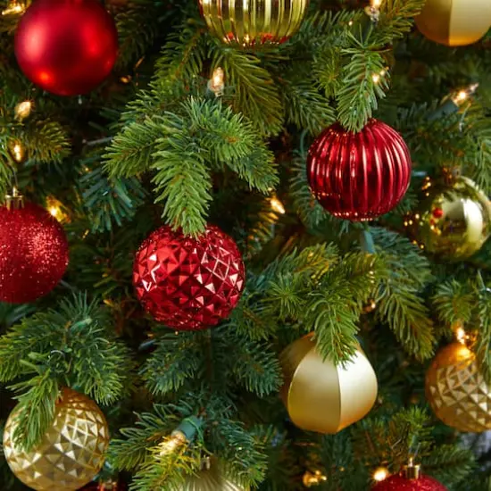 101ct. 2" Red & Gold Shatterproof Ball Ornaments {6}