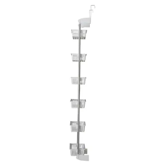 Household Essentials Over the Door Storage Rack White {6}