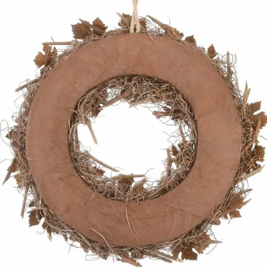 18" Harvest Brown Maple Leaves Wreath {7}