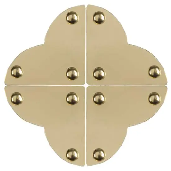 Dritz&reg; Home Small Brass Smooth Quatrefoil Corners, 3 Pack {4}