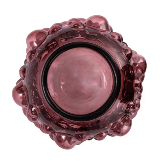 Hello Honey&reg; 8.5" Purple Raised Dots Round Glass Vase {5}