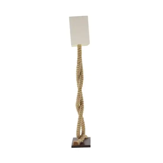 Brown Jute Rope and Iron Rustic Floor Lamp, 63" x 20" x 9" {4}