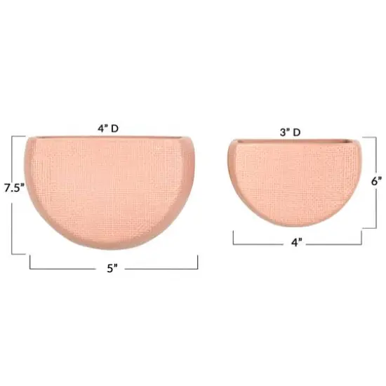 Hello Honey&reg; Stoneware Wall Planters Set Pink {9}