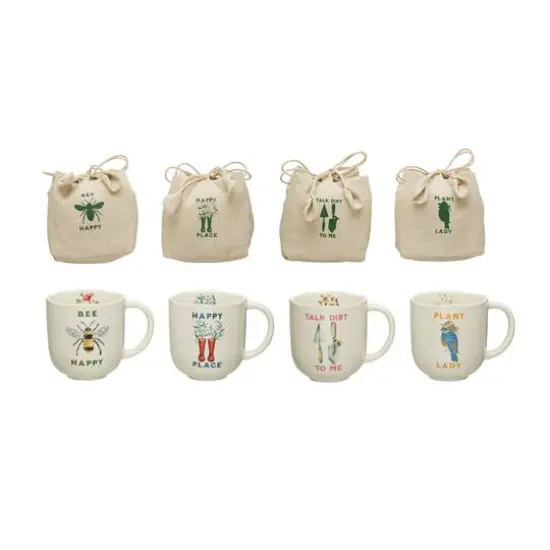 Hello Honey&reg; Painted Garden Stoneware Mug Set {1}