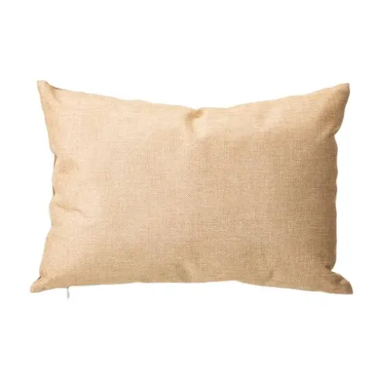 Glitzhome&reg; Faux Burlap Happy Halloween Pumpkin Pillow {6}