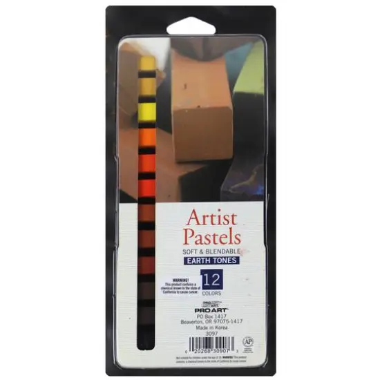Pro Art&reg; Earth Tones 12 Color Square Artist Pastels {1}