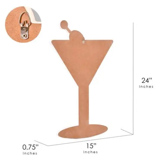 American Art Decor Tipsy Martini Wall Plaque - 15" x 24" x 8.75" {7}