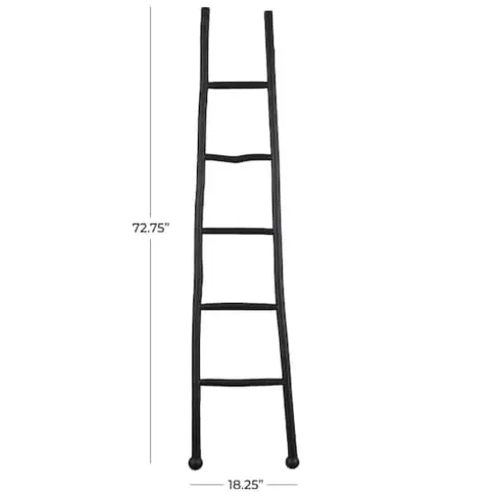 6ft. Handmade Slanted Wood Ladder Black {8}