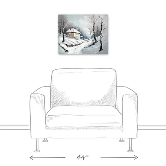 Neutral Winter Woods Canvas Wall Art {6}