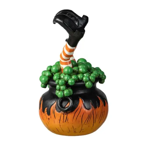 Glitzhome&reg; 8.75" Halloween Witch in Cauldron Table D&eacute;cor {7}