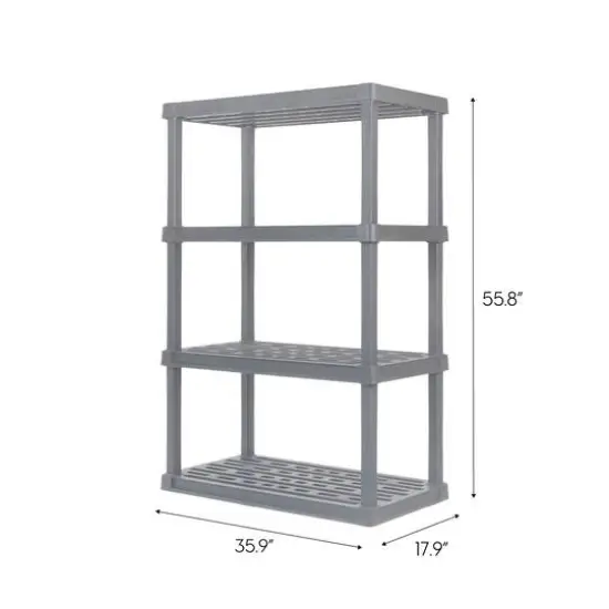 IRIS 4.6ft. Elephant Gray Plastic Rack Shelf with 4 Large Shelves {6}