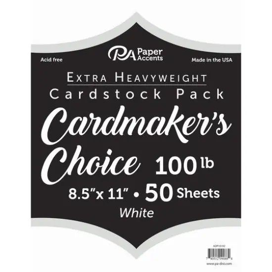 PA Paper&trade; Accents Cardmaker's Choice White 8.5" x 11" 100lb. Cardstock, 50 Sheets {1}