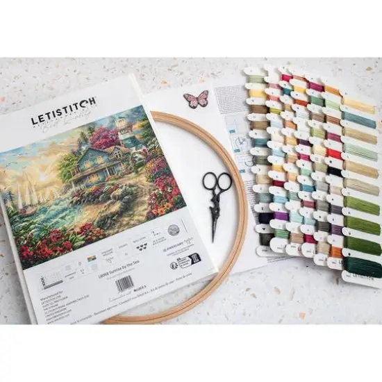 LetiStitch Sunrise by the Sea Counted Cross Stitch Kit {9}