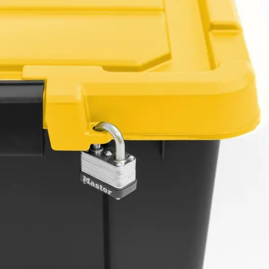 IRIS&reg; 47qt. Black Store-It-All Utility Totes with Yellow Buckle Lids, 3ct. {6}