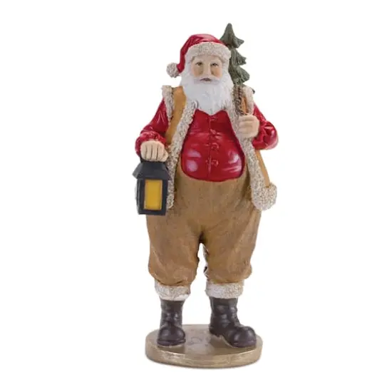 9.5" Farmer Santa with Lantern Figurines, 2ct. {3}