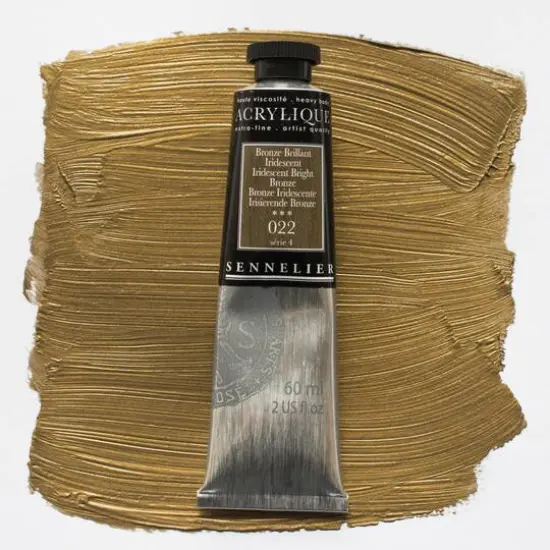 Sennelier Extra Fine Artists' Acrylic Paint, 60mL 022 Iridescent Bright Bronze {4}