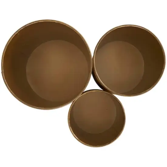 Beige & Gold Woven Paper Decorative Jar Set {4}