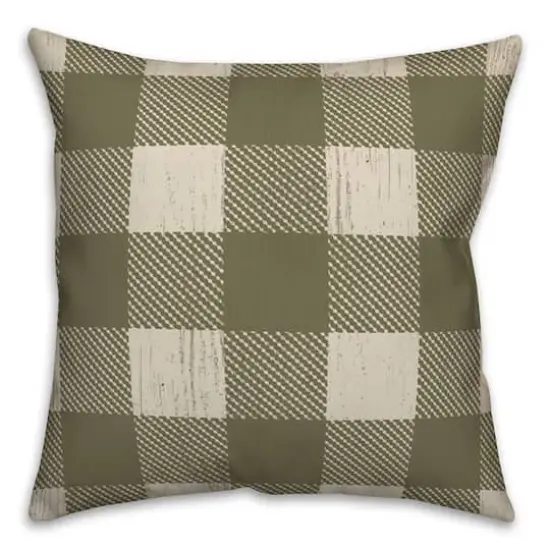 Green Buffalo Check Throw Pillow {1}
