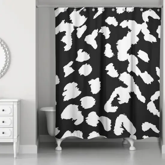 Leopard Shower Curtain Black/White {1}