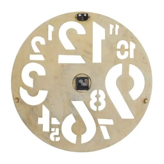 Gold Aluminum Contemporary Wall Clock, 24" x 24" x 2" {5}