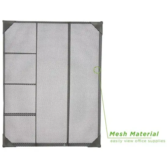 Mind Reader 11.75" Black 2-Piece Mesh Deep Drawer Organizer {7}