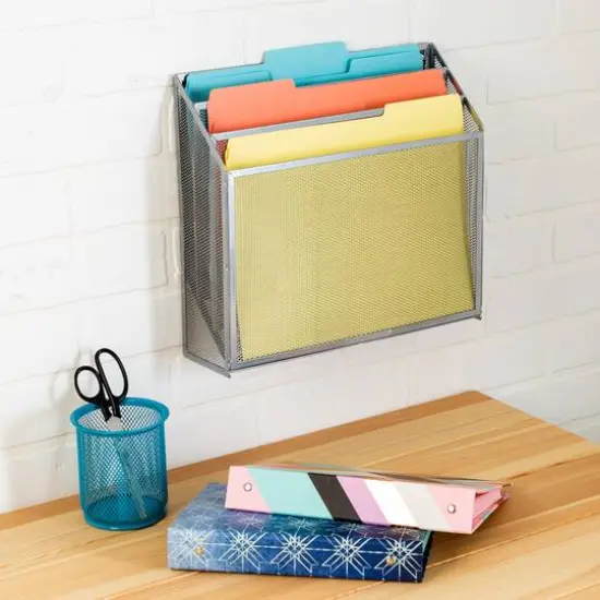 Honey Can Do Silver Mesh Vertical File Sorter {5}