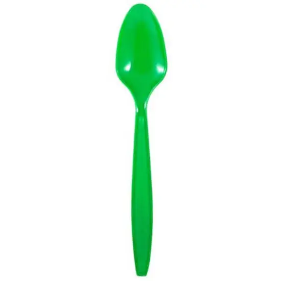 JAM Paper Green Big Party Pack Plastic Disposable Spoons, 100ct. {3}