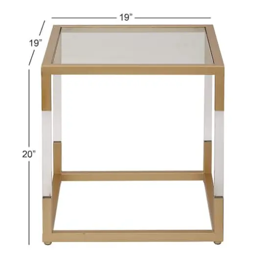 20" Gold Modern Acrylic Accent Table {5}