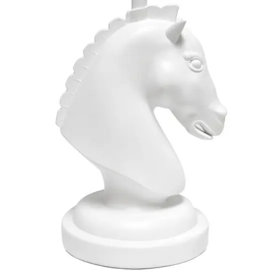 Simple Designs Chess Horse Table Lamp White {8}