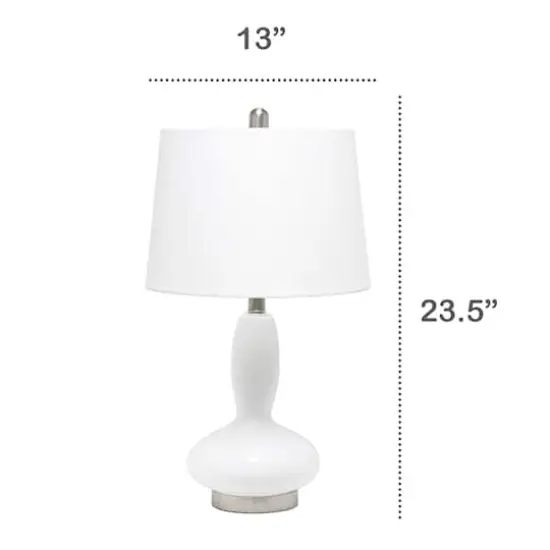 Lalia Home 23.5" Glass Dollop Table Lamp with White Fabric Shade {4}