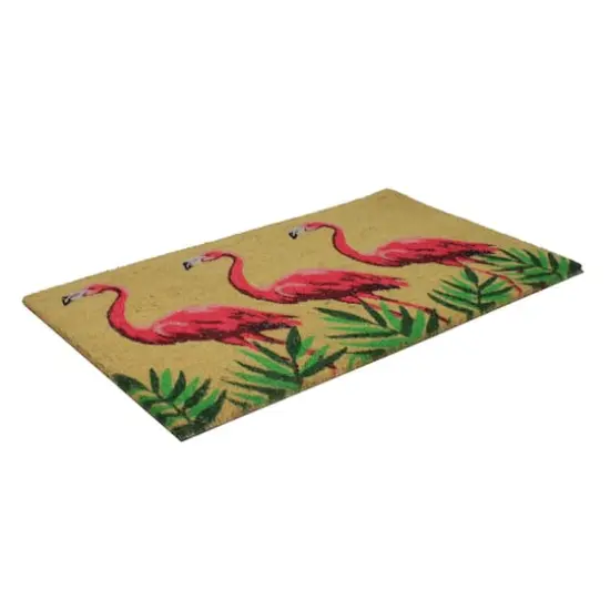 Pink & Green Flamingo Doormat {3}