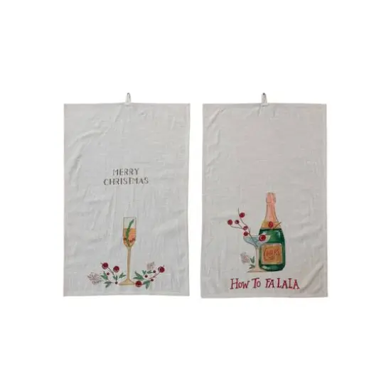 Hello Honey&reg; 28" Cotton Slub Printed Tea Towel with Holiday Cocktail Set {1}