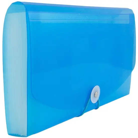 JAM Paper 13 Pocket Plastic Accordion FolderBlue {5}