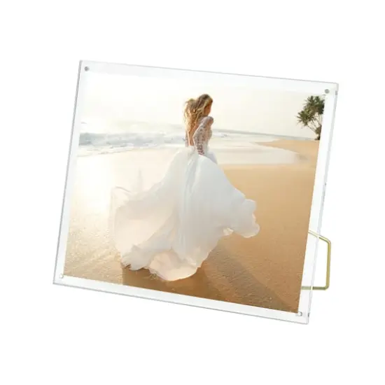 Expressions&trade; Clear Acrylic Float Frame with Gold Metal Easel by Studio D&eacute;cor&reg; {5}