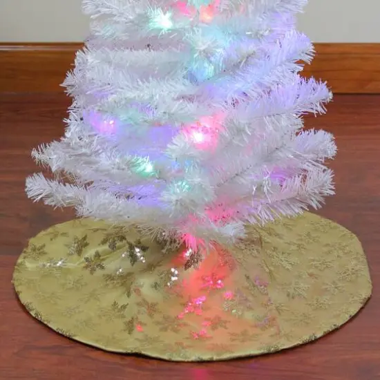 20" Gold Sequin Snowflake Mini Tree Skirt {3}