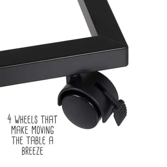 Honey Can Do Walnut Side Table on Wheels {10}