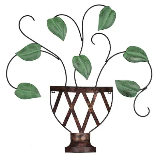 Fetco Lillian Potted Plant Metal Wall Art {1}
