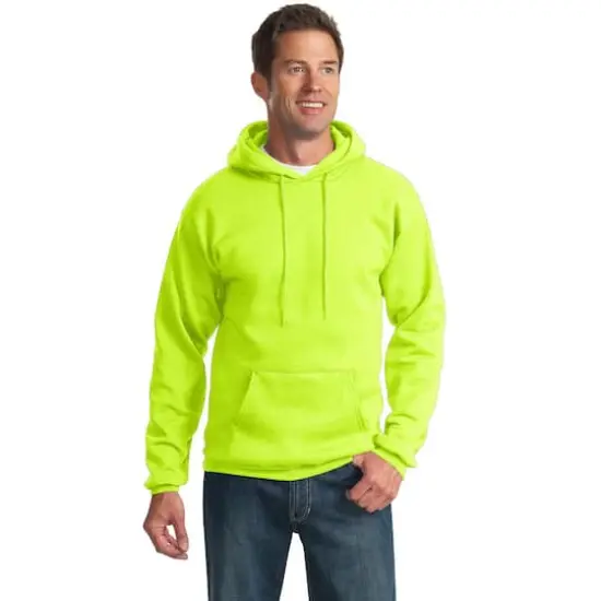 Port & Company&reg; Colors Essential Fleece Pullover Hooded Sweatshirt Safety Green {4}