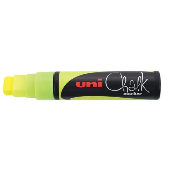 Uni-Ball&reg; PWE-17K Extra Broad Uni Chalk Marker Fluorescent Yellow {1}
