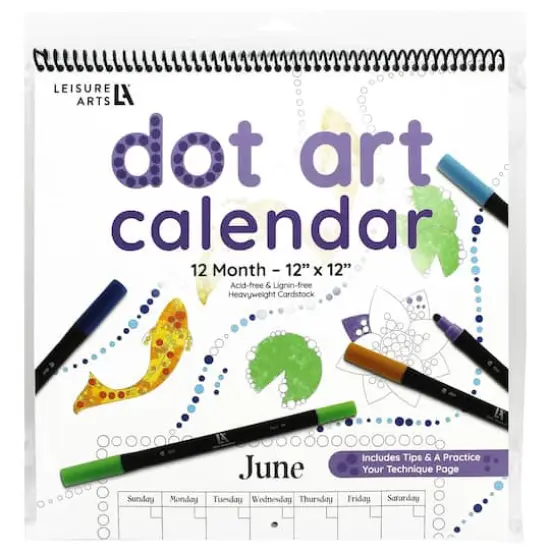 Leisure Arts&reg; Dot Art 12'' x 12'' Calendar {5}