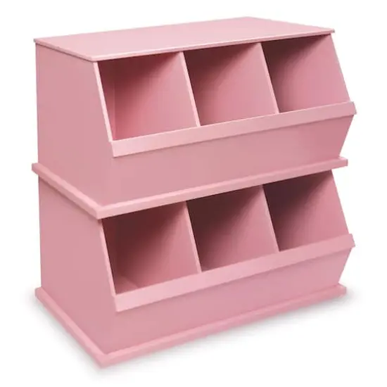 Badger Basket 3 Bin Stackable Storage Cubby Pink {8}