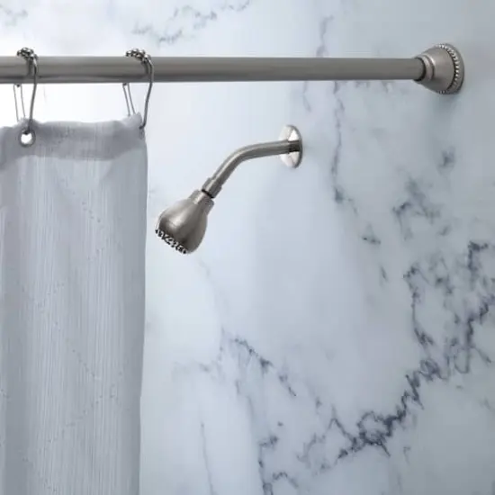 Bath Bliss Satin Nickel Tension Shower Rod {3}