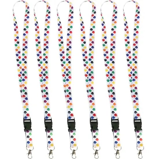 Teacher Created Resources Colorful Paw Print Lanyard, 6ct. {1}