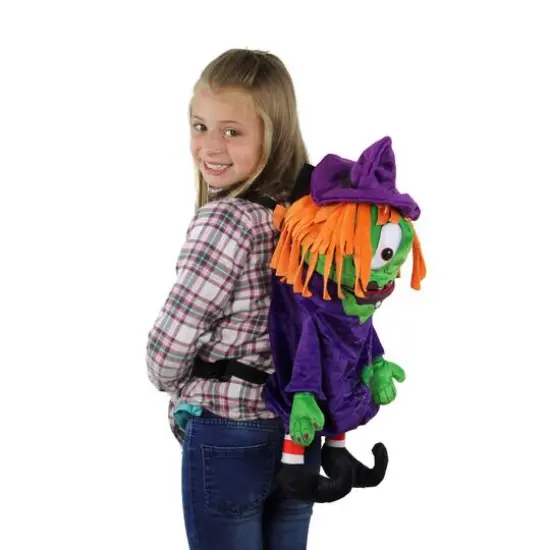 23" Purple & Green Witch Child Trick or Treat Halloween Bag {4}