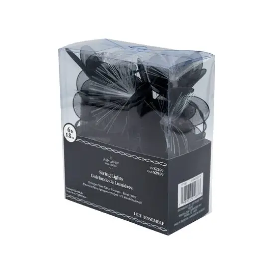 6ft. Black Flower Icon Fiber Optic String Lights by Ashland&reg; {5}