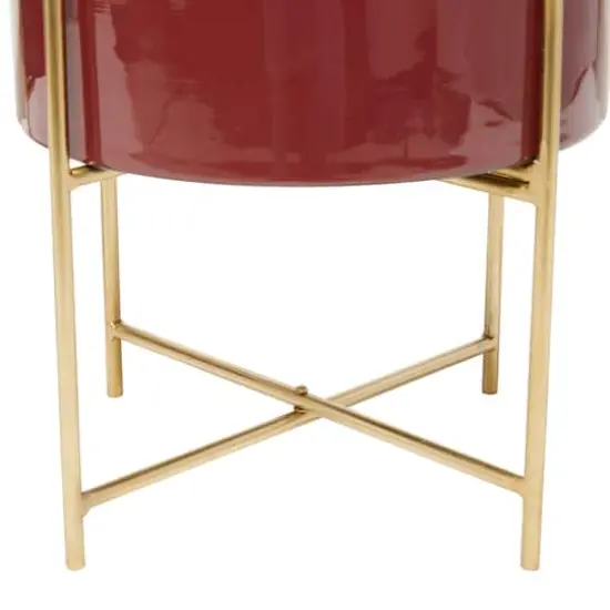 Red Modern Planter, Set of 2" 15", 12" {5}