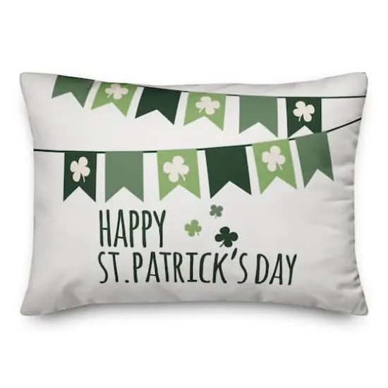 Happy St Pats Banner 14" x 20" Throw Pillow {1}